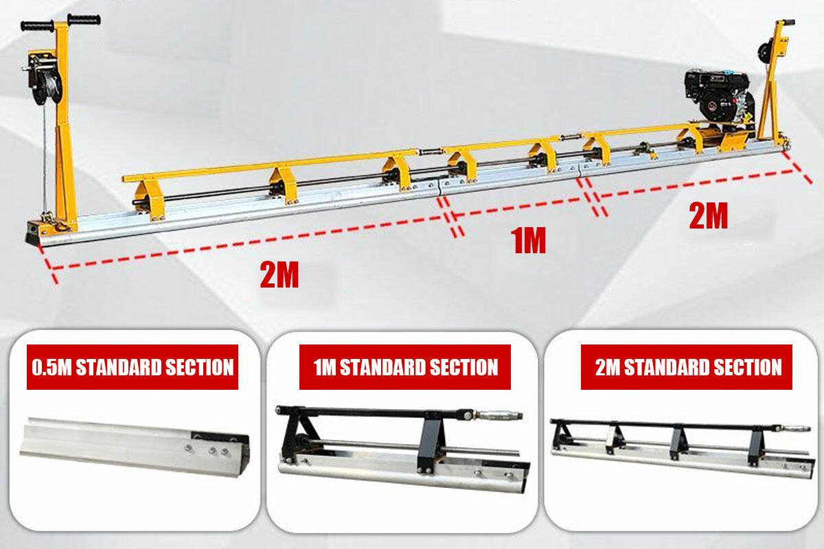 Standard section of concrete vibrating beam screed