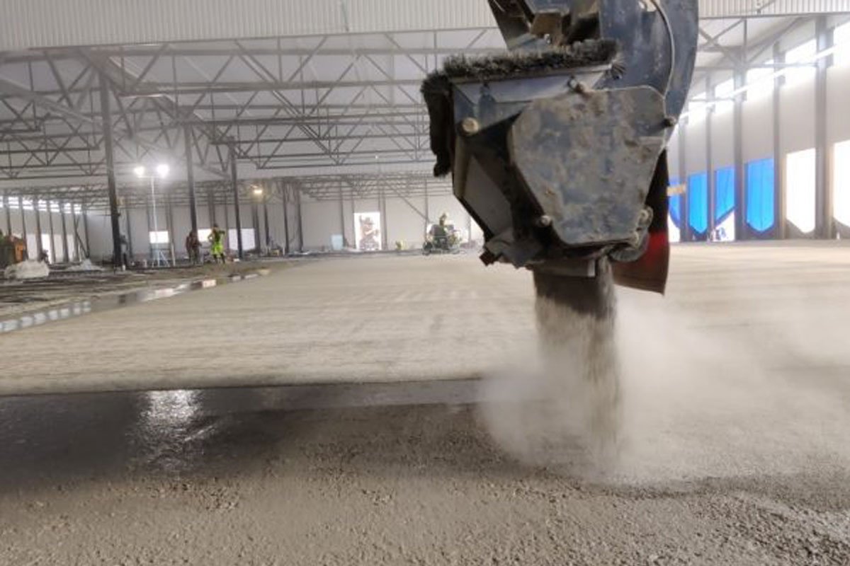 concrete hardener application