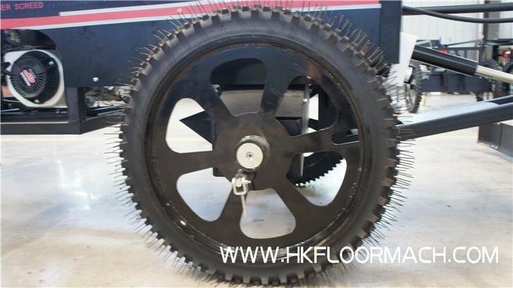 narrow wheels of the ev850-2 laser screed Free off-road solid anti-strength tires can be used in concrete leveling conditions without reinforced mesh or thick mesh.